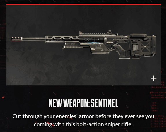 Rifle de francotirador Sentinel Apex Legends