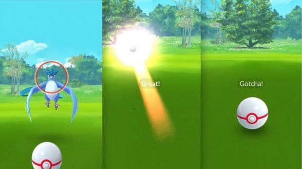 Captura de un Pokémon en Pokémon GO