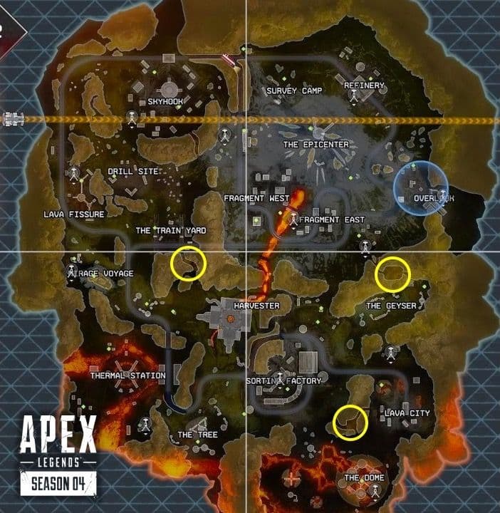 Mapa de cámaras de botín en Apex Legends
