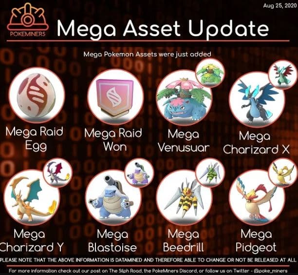 Megaevoluciones filtradas en Pokémon Go