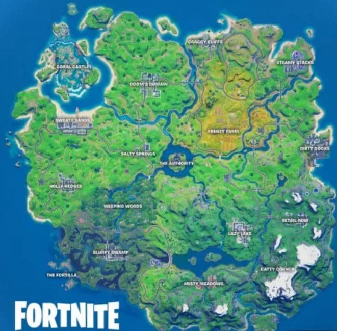 Mapa de la Temporada 4 de Fortnite