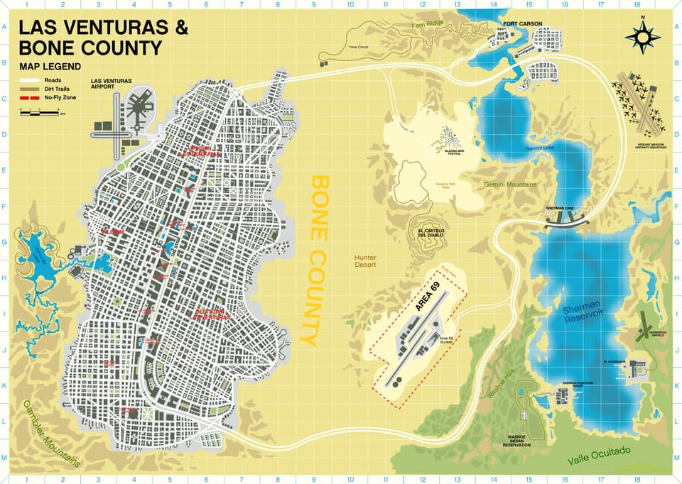 Concepto de mapa de Las Venturas en GTA 6