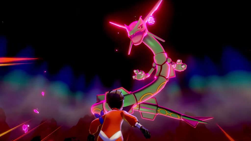 rayquaza en incursión de Pokémon espada y escudo