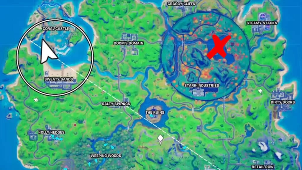 Heart Lake en el mapa de Fortnite