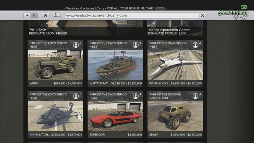 Warstock Cache and Carry GTA Online