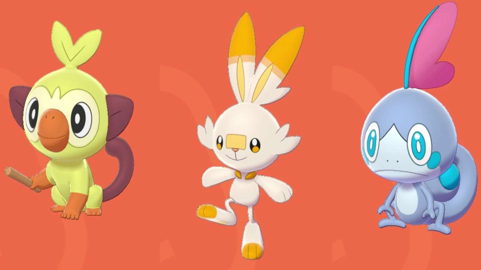 Los tres iniciales en sus formas shiny Pokémon Espada