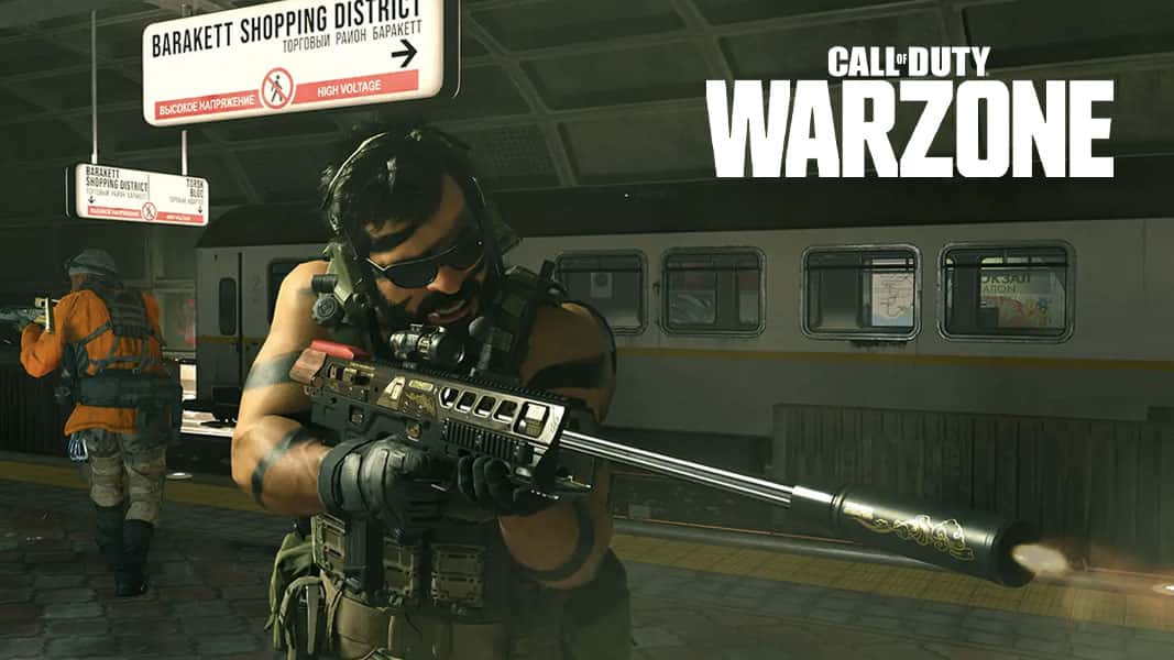 Personaje de Warzone en el metro