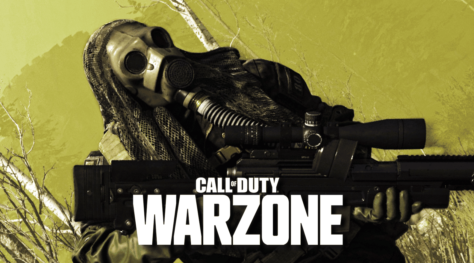 Personaje de Warzone con una máscara de gas