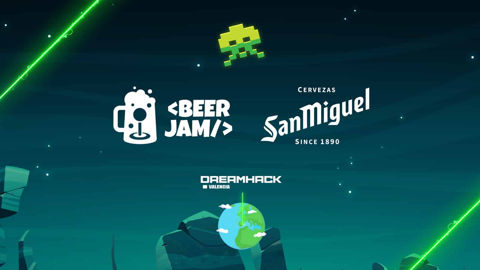 Logos de Beer Jam y San Miguel