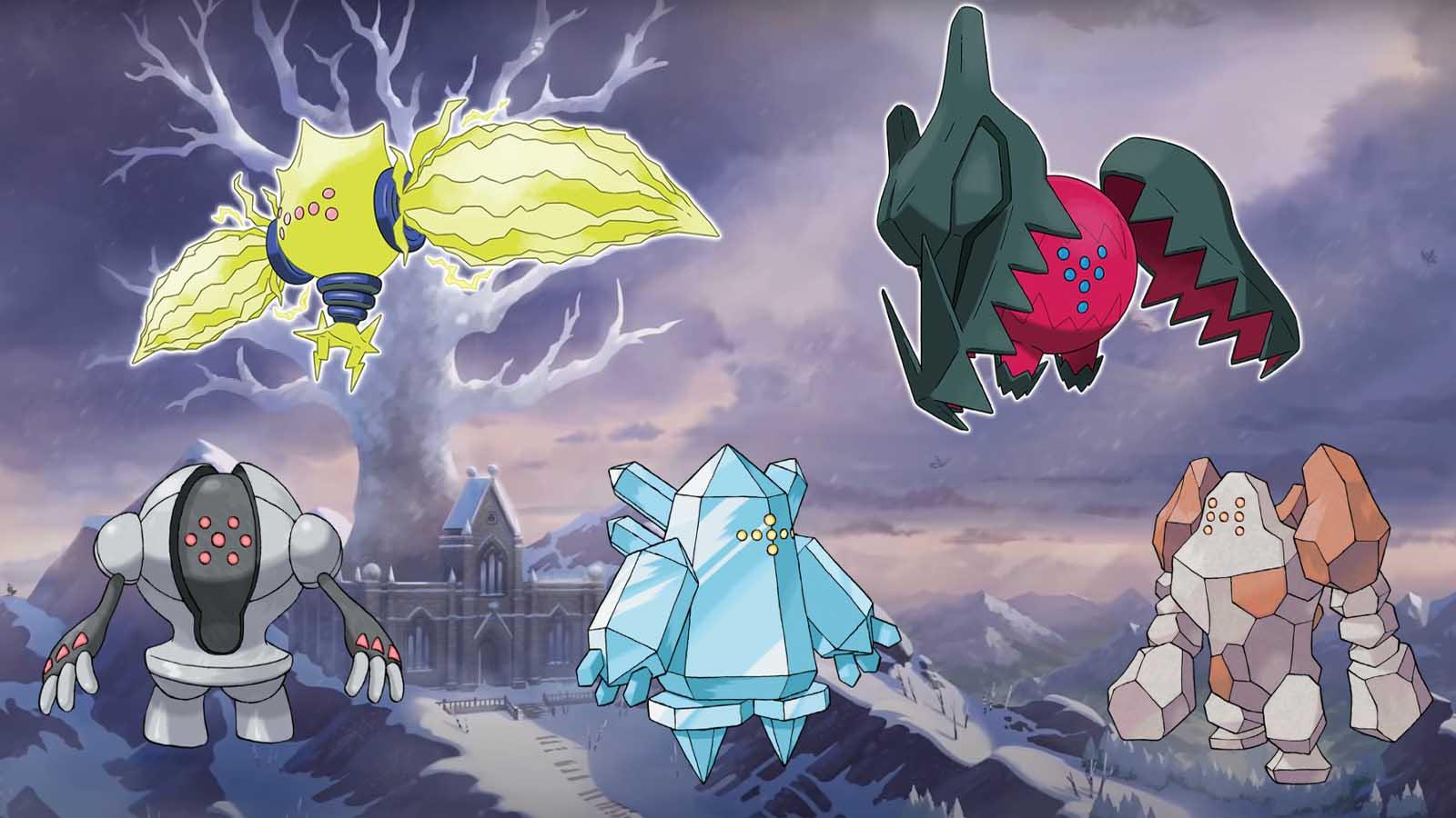 portada lista pokemon legendarios nieves corona