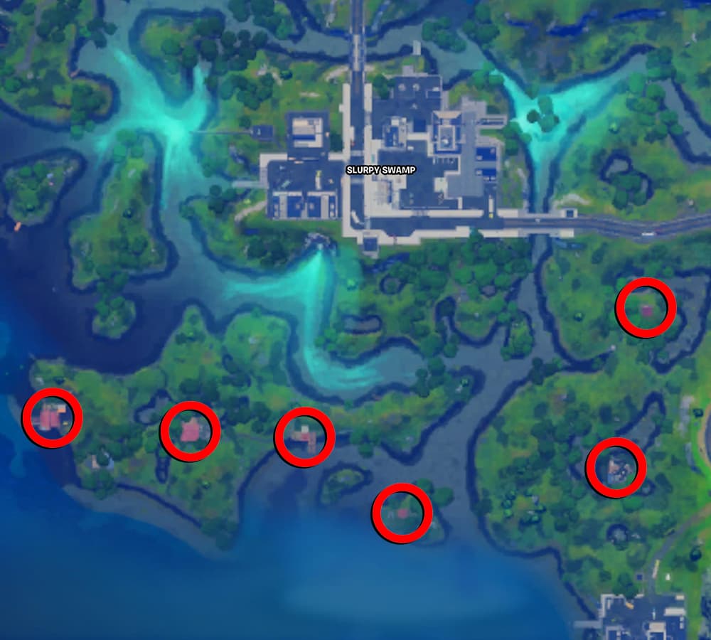 Mapa ubicación casas fortnite desafio