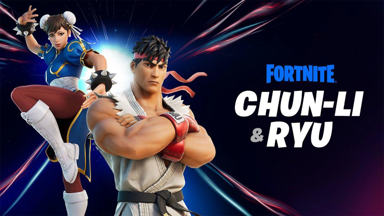 Chun Li y Ryu Fortnite crossover temporada 6