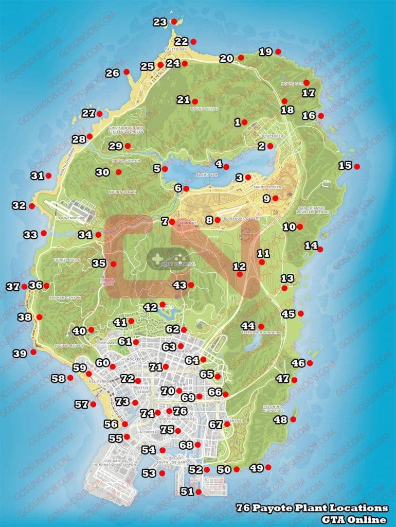 Mapa peyote GTA