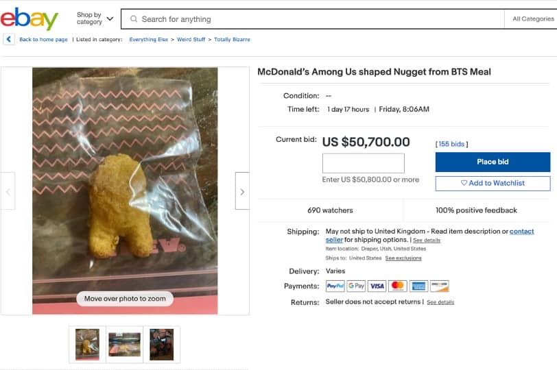 Nugget Among Us viral ebay