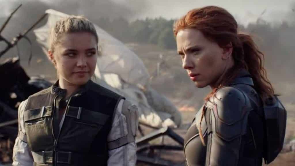 Florence Pugh and Scarlett Johansson en Black Widow