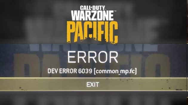 Error 6039 Warzone