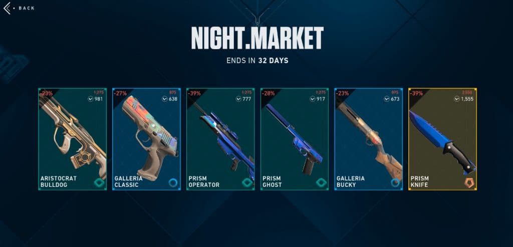 skins del mercado nocturno de valorant