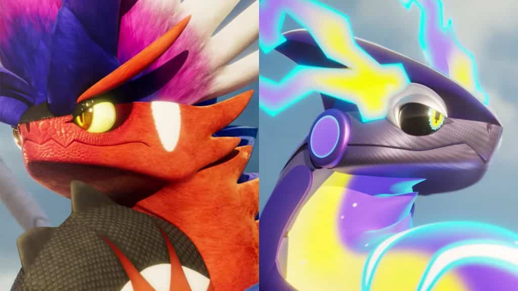 Koraidon y Miraidon en Pokémon escarlata y púrpura