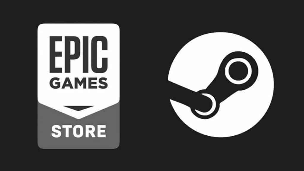 logos de steam y epic games store