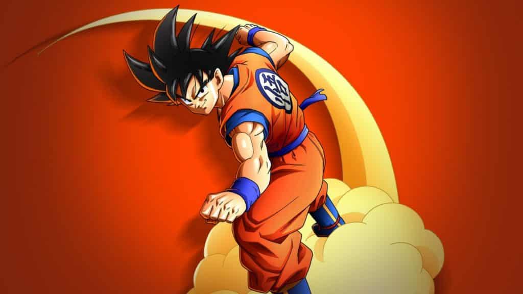 Goku en una nube de dragon ball