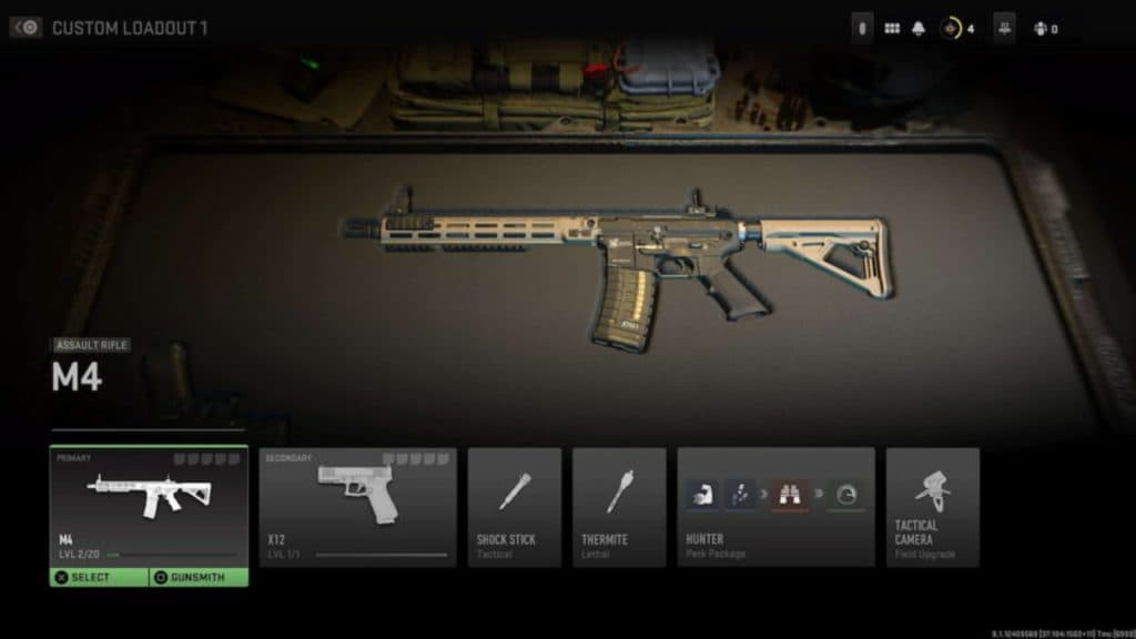 arma en el armero de Modern Warfare 2