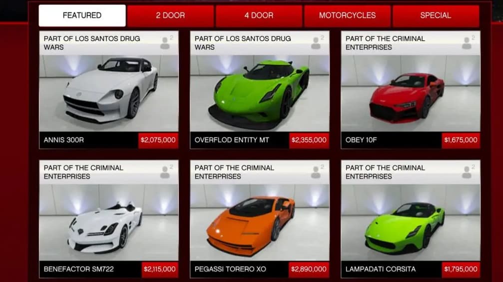 legendary motorsport gta online vehículos