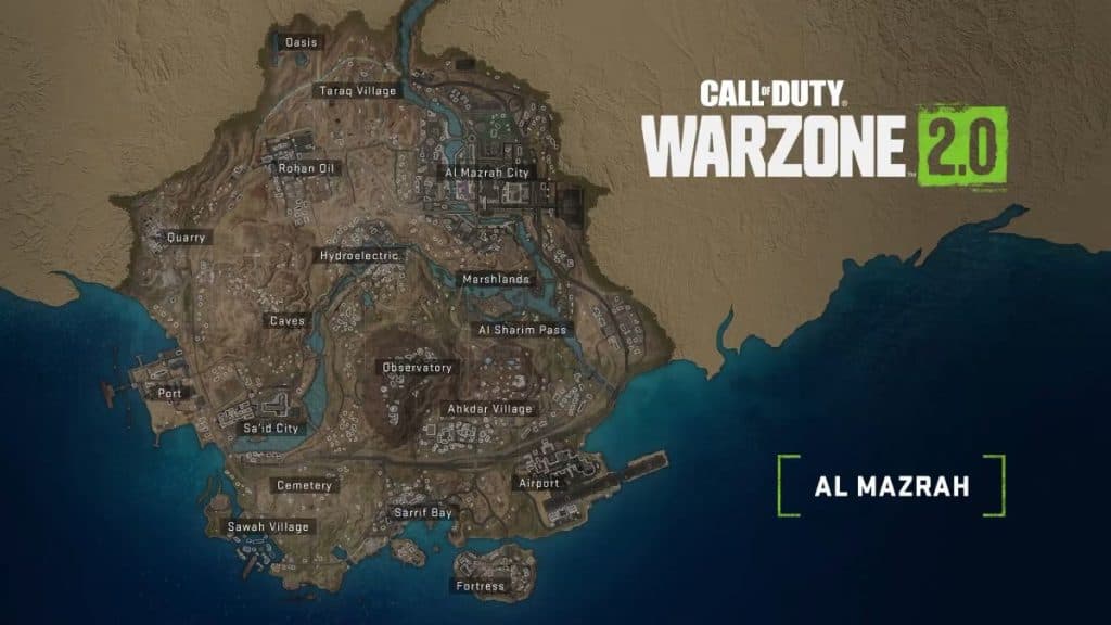 Mapa de Al Mazrah en Warzone 2