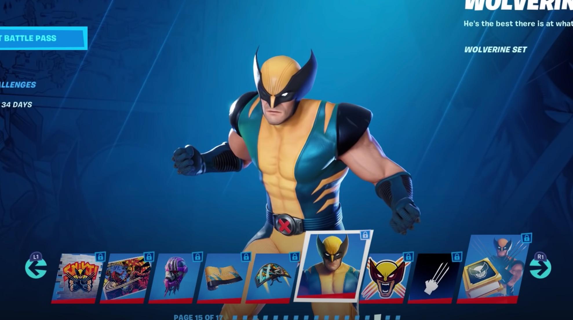Estilos de Wolverine en Fortnite