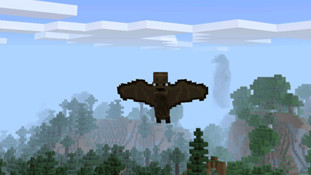Murciélago volando en Minecraft