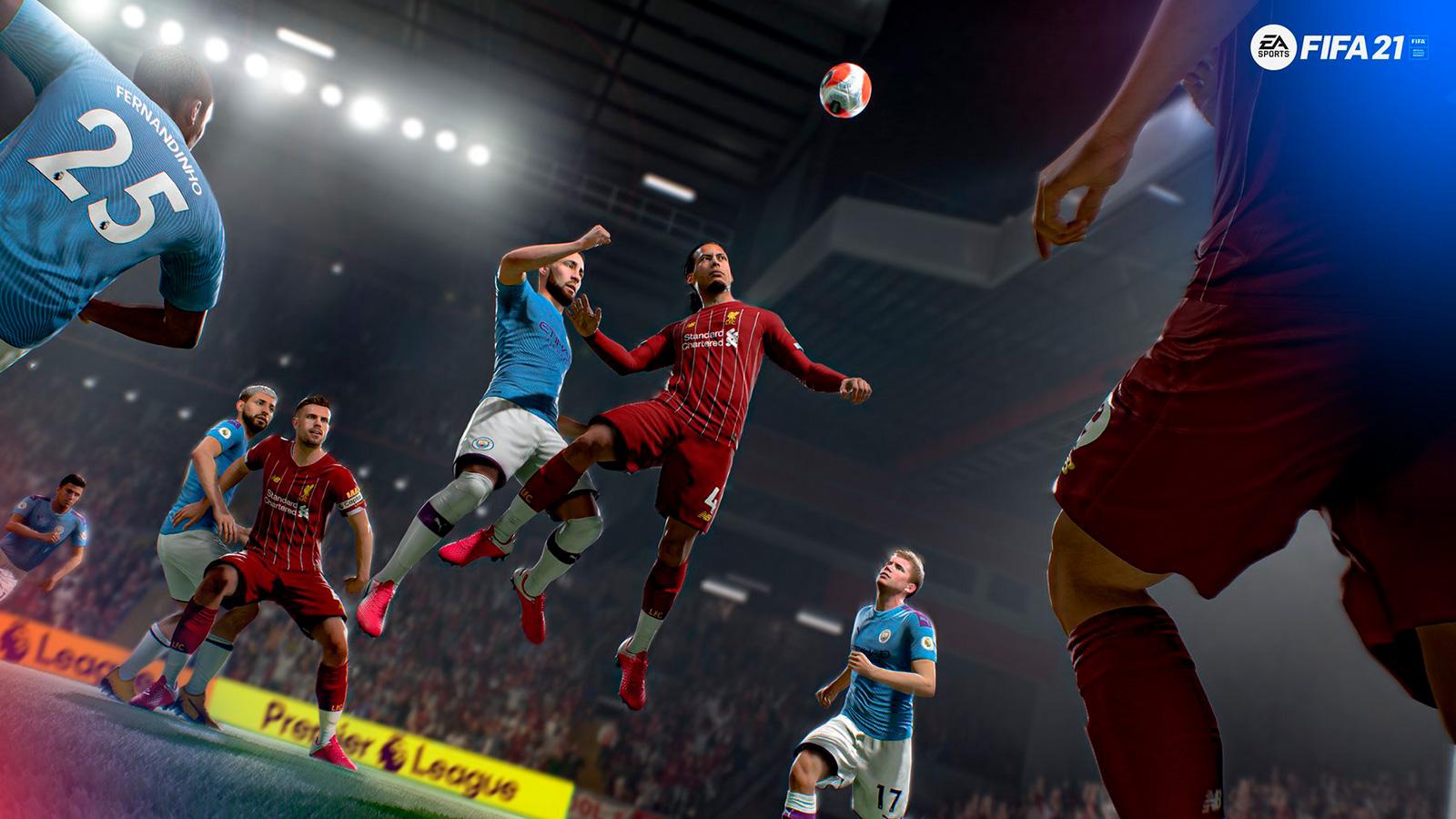 Jugadores de FIFA 21 saltando