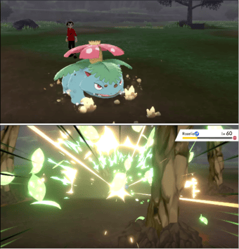 Venusaur usando Planta Feroz en Pokémon Espada y Escudo