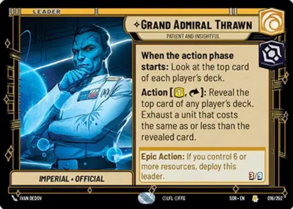 Carta de Líder del Gran Almirante Thrawn en Star Wars Unlimited